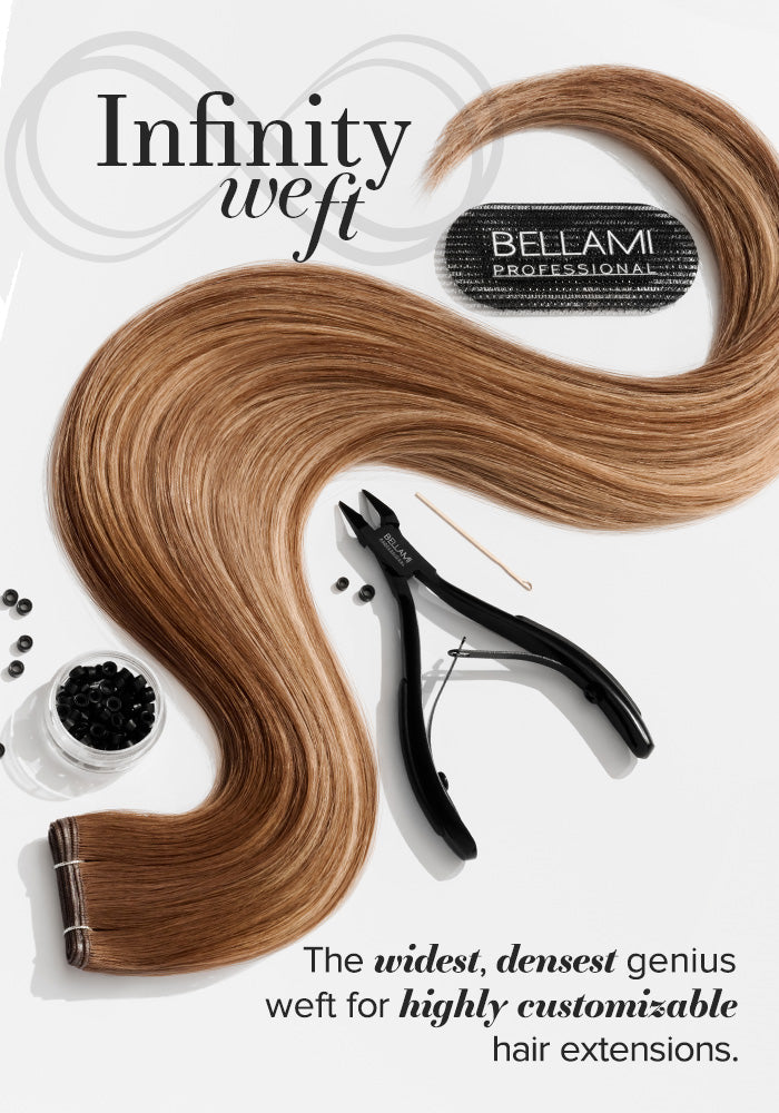BELLAMI Professional Infinity Weft | 24" 90g Bronde #4/22 Marble Blend Hair Extensions