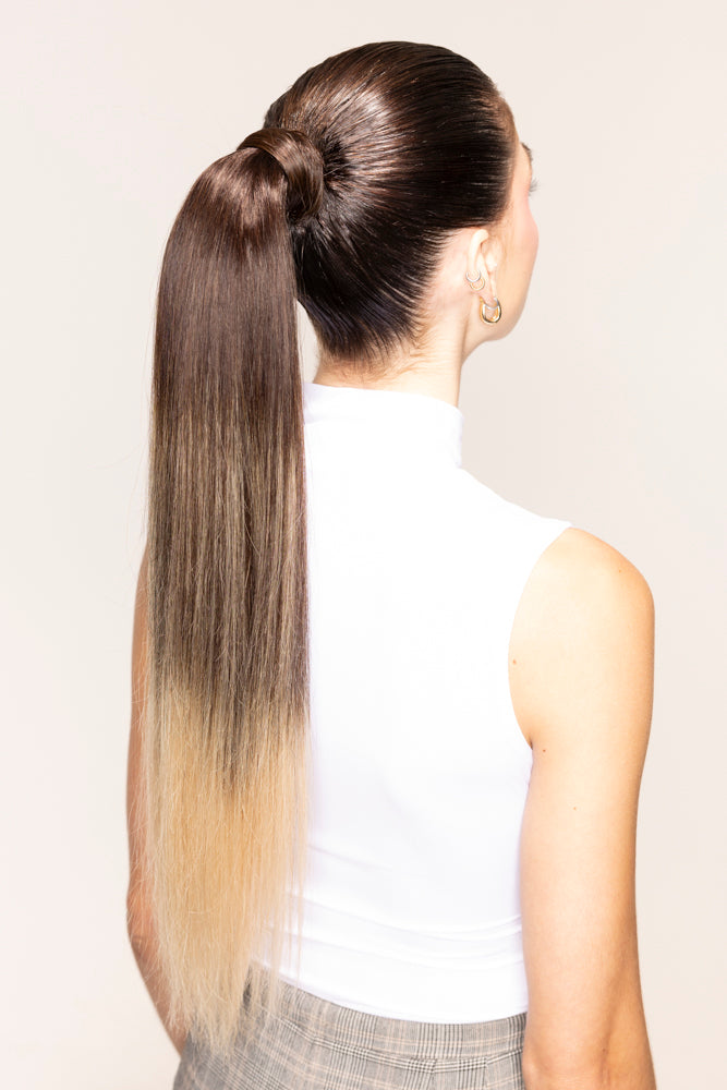 "The Ponytail" by Bellami x Andrew Fitzsimons | 20" 100g Dark Brown/Dirty Blonde (2/18) Balayage