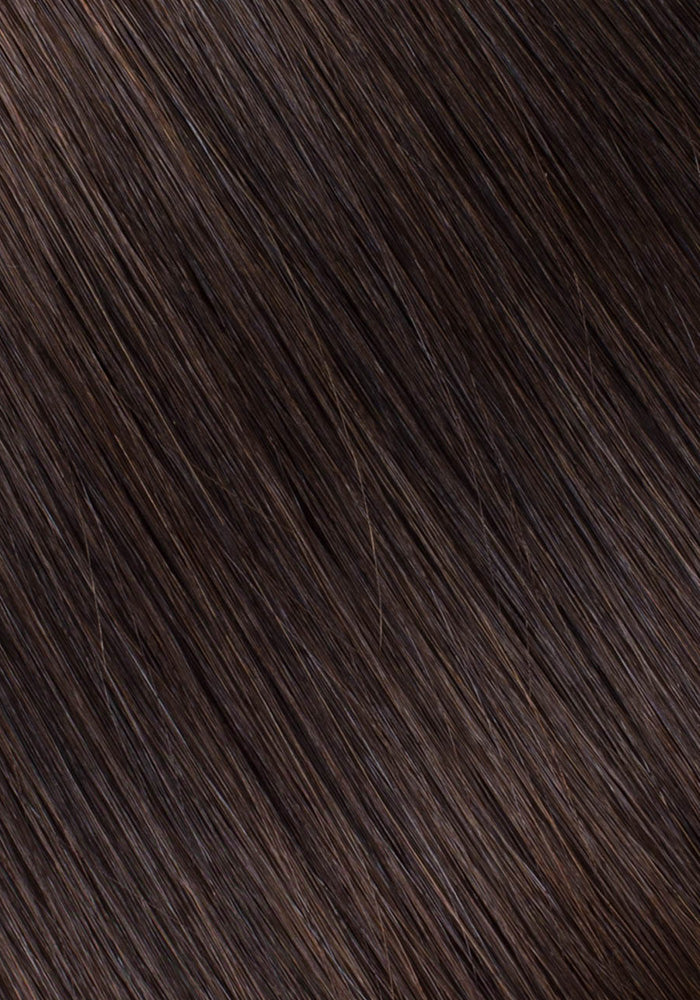 BELLAMI Professional Lace Weft | BOO-GATTI 340G 22" Dark Brown (2) Natural Clip-In Hair Extensions