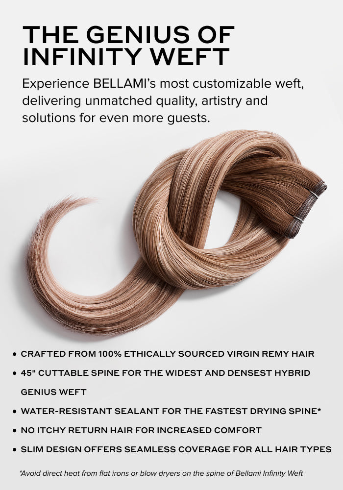 BELLAMI Professional Infinity Weft | 24" 90g White Truffle (#80/18/46) Rooted Eric Vaughn Blends