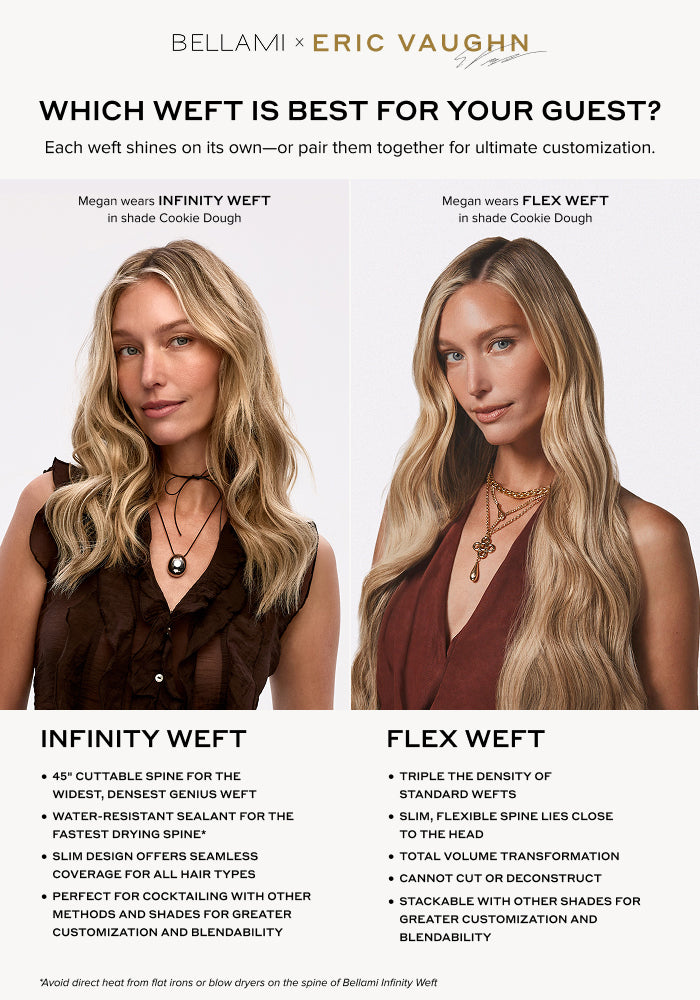 BELLAMI Professional Infinity Weft | 24" 90g Mocha Cookie (#2/2/6) Rooted Eric Vaughn Blends