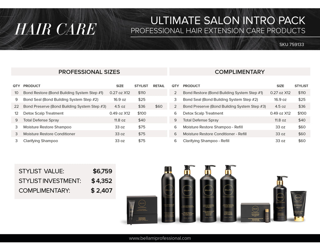 (CAN) ULTIMATE SALON INTRO PACK (PROFESSIONAL HAIR EXTENSION CARE PRODUCTS)
