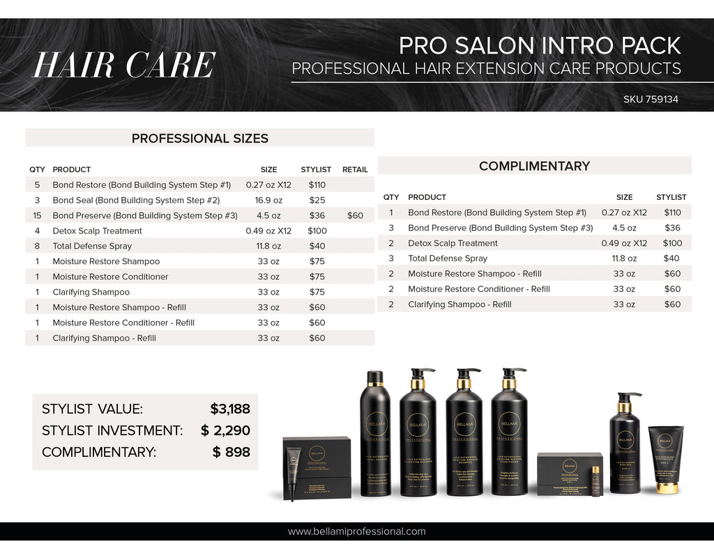 (CAN) PRO SALON INTRO PACK (PROFESSIONAL HAIR EXTENSION CARE PRODUCTS)