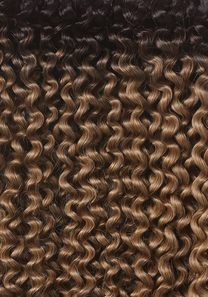 BELLAMI Professional Silk Seam™ | 230g  20" Dark Brown/Ash Brown Ombre (3C) Textured Hair Extensions