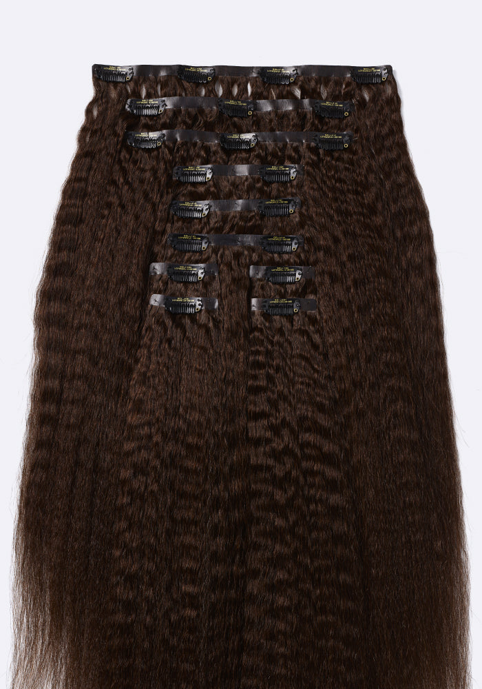 BELLAMI Professional Silk Seam™ | 240g  24" Dark Brown/Ash Brown Ombre Blowout Textured Hair Extensions