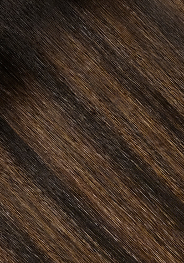 BELLAMI Professional Infinity Weft | 24" 90g Mocha Cookie (#2/2/6) Rooted Eric Vaughn Blends