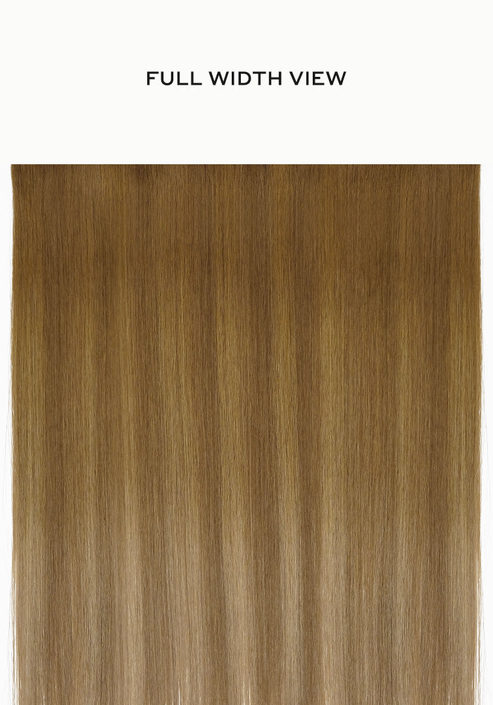 BELLAMI Professional Infinity Weft | 16" 60g Sunkissed Chestnut #6/18 Hybrid Blend Hair Extensions