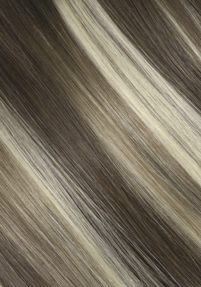BELLAMI Professional Silk Seam™ | 360g 26" White Mocha Rooted Highlight Hair Extensions