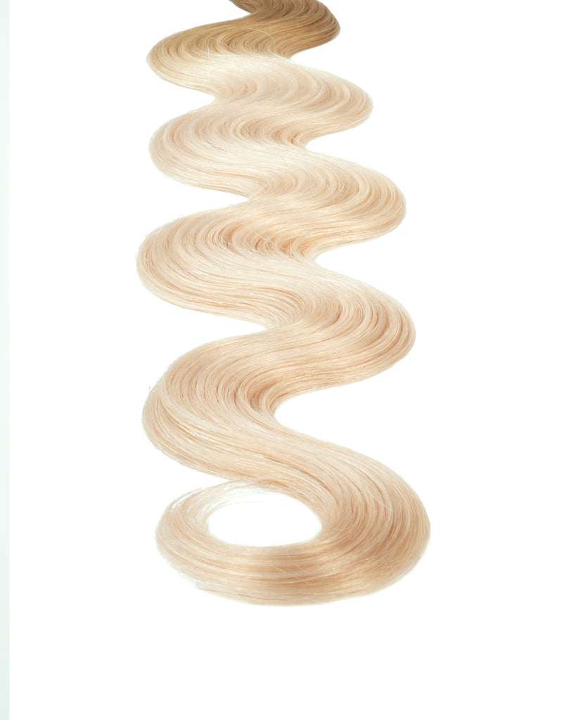 BELLAMI Professional Volume Weft | 24" 175g Ash Brown/Golden Blonde #8/#610 Rooted Body Wave Hair Extensions