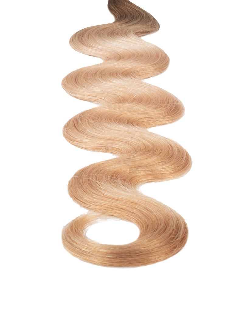 BELLAMI Professional Volume Weft | 16" 120g Brown Blonde #8/#12 Rooted Body Wave Hair Extensions