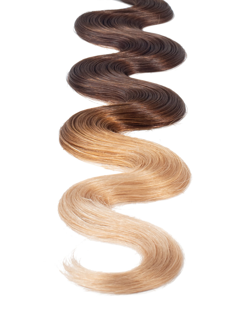 BELLAMI Professional Tape-In | 24" 55g Chocolate Bronzed #4/#16 Ombre Body Wave Hair Extensions