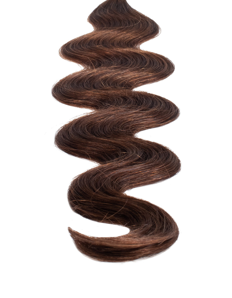 BELLAMI Professional Tape-In | 18" 50g Chocolate Brown #4 Natural Body Wave Hair Extensions