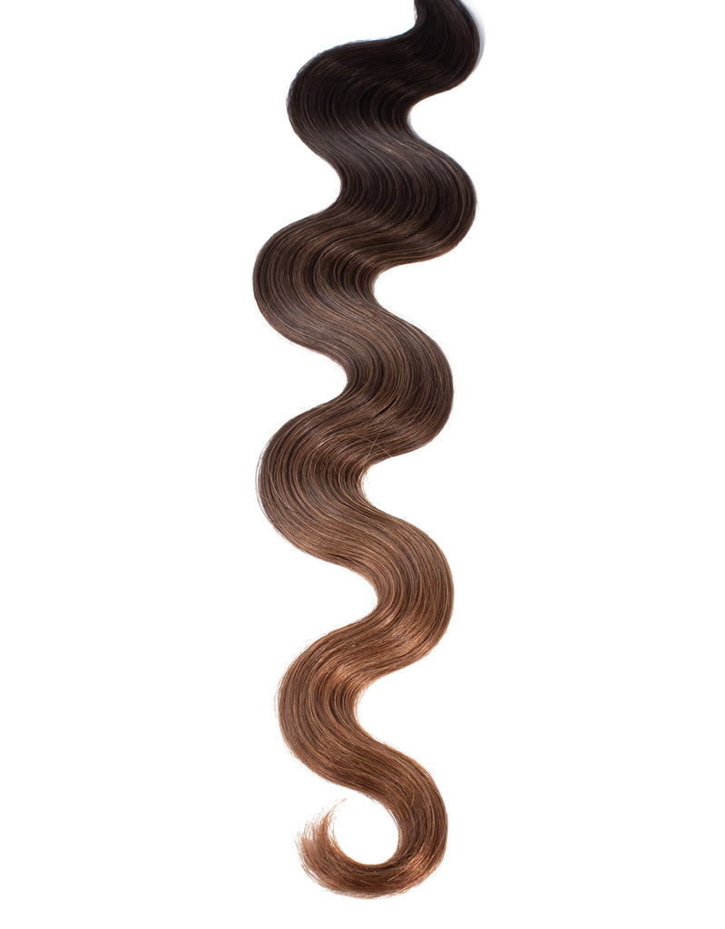 BELLAMI Professional Tape-In | 16" 50g Dark Brown/Chestnut Brown #2/#6 Balayage Body Wave Hair Extensions