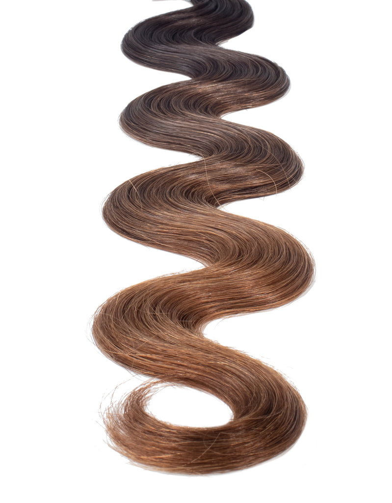 BELLAMI Professional Volume Weft | 16" 120g Dark Brown/Chestnut Brown #2/#6 Balayage Body Wave Hair Extensions