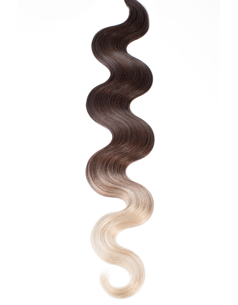 BELLAMI Professional Tape-In | 18" 50g Dark Brown/Creamy Blonde #2/#24 Ombre Body Wave Hair Extensions
