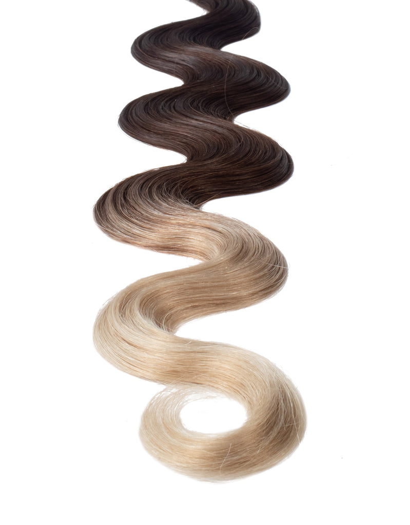 BELLAMI Professional Tape-In | 18" 50g Dark Brown/Creamy Blonde #2/#24 Ombre Body Wave Hair Extensions