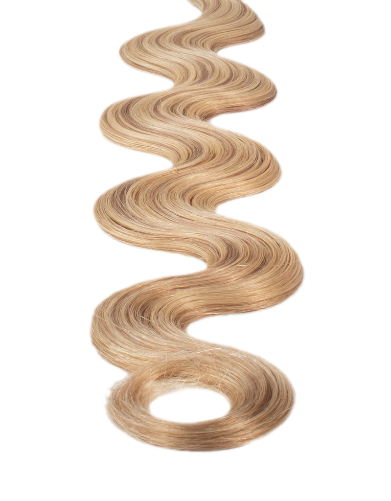 BELLAMI Professional Tape-In | 18" 50g Golden Amber Blonde #18/#6 Highlights Body Wave Hair Extensions
