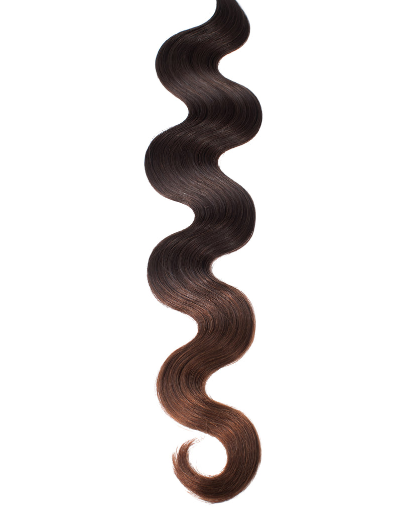 BELLAMI Professional Tape-In | 18" 50g Mochachino Brown/Chestnut Brown #1C/#6 Ombre Body Wave Hair Extensions