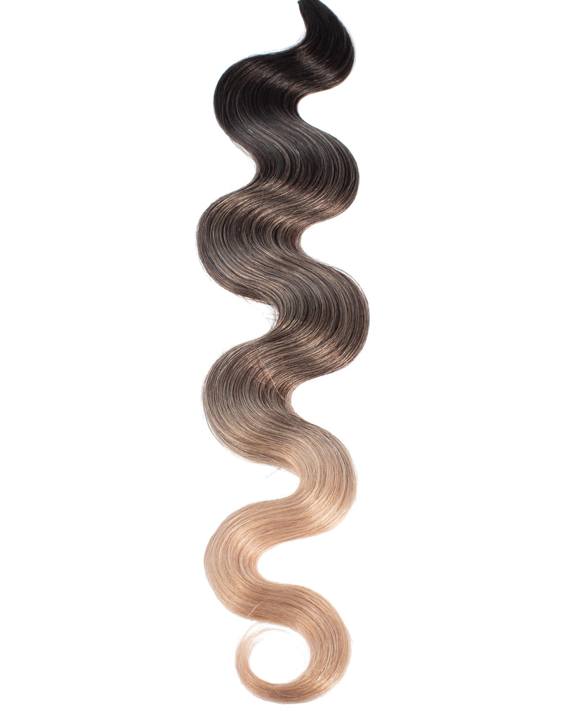 BELLAMI Professional Volume Weft | 20" 145g Mochachino Brown/Dirty Blonde #1C/#18 Balayage Body Wave Hair Extensions