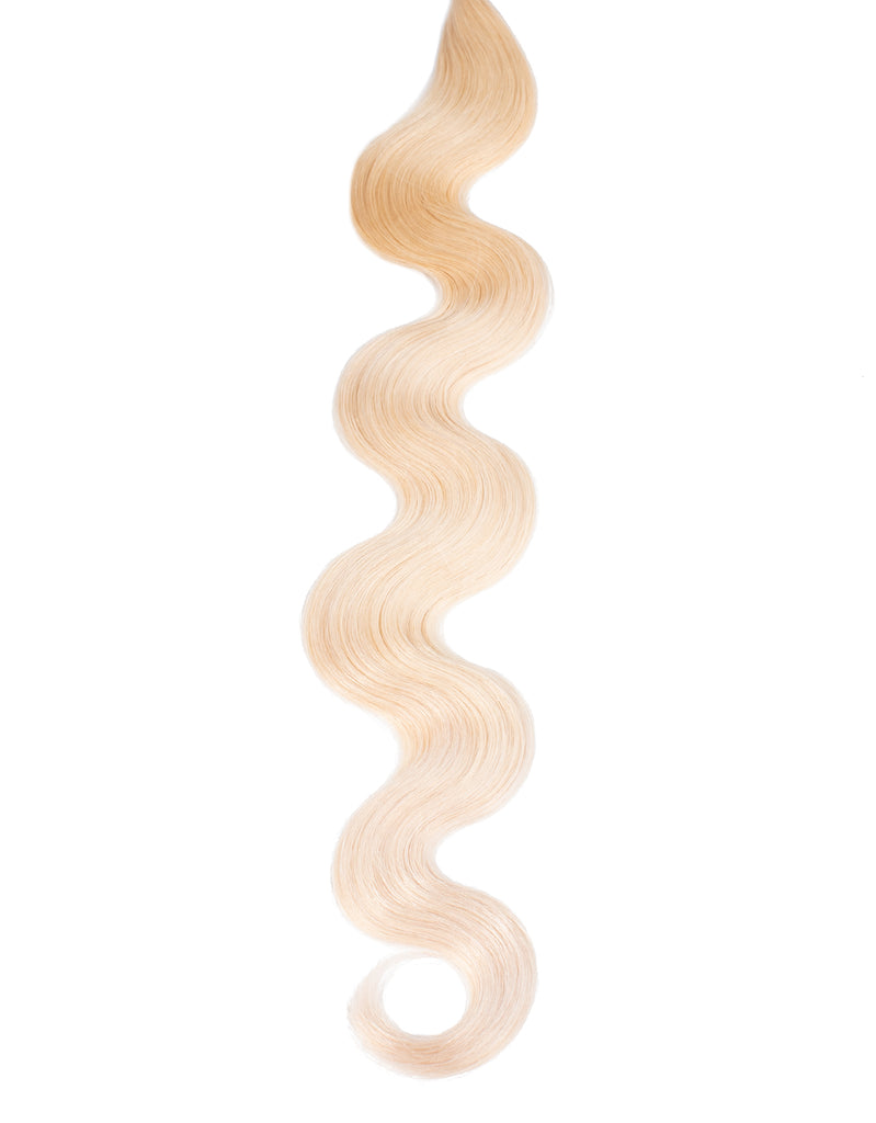 BELLAMI Professional Volume Weft | 24" 175g Sandy Blonde/Ash Blonde #24/#60 Sombre Body Wave Hair Extensions