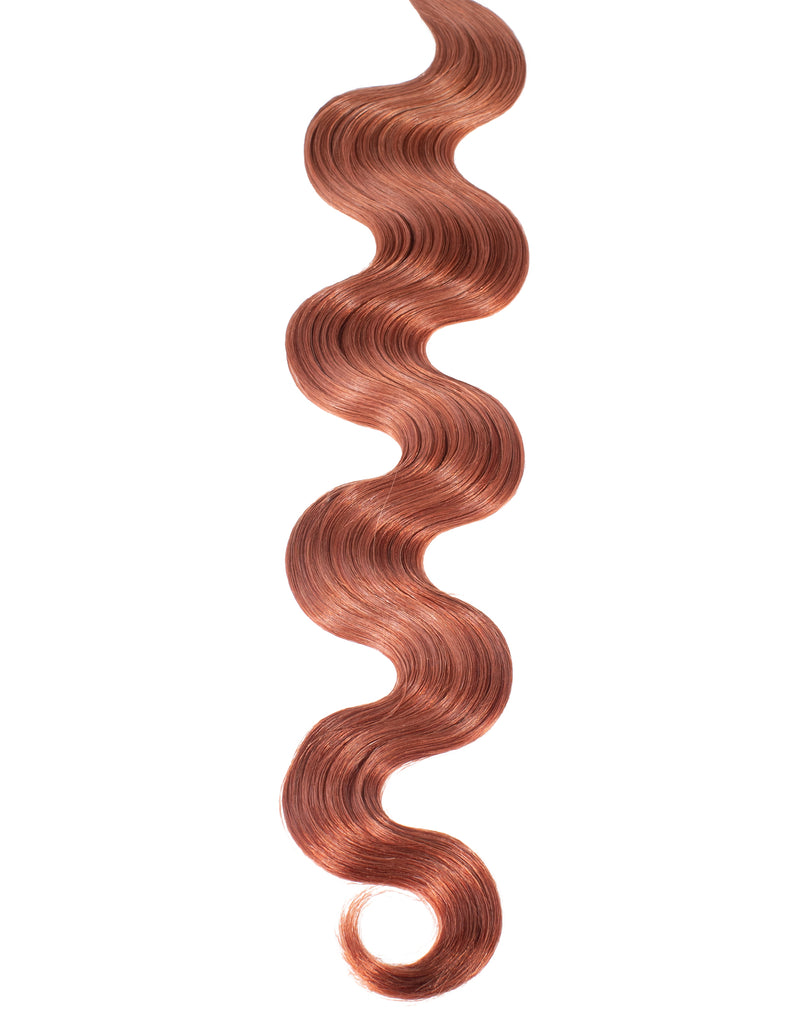 BELLAMI Professional I-Tips | 16" 25g Vibrant Auburn #33 Natural Body Wave Hair Extensions