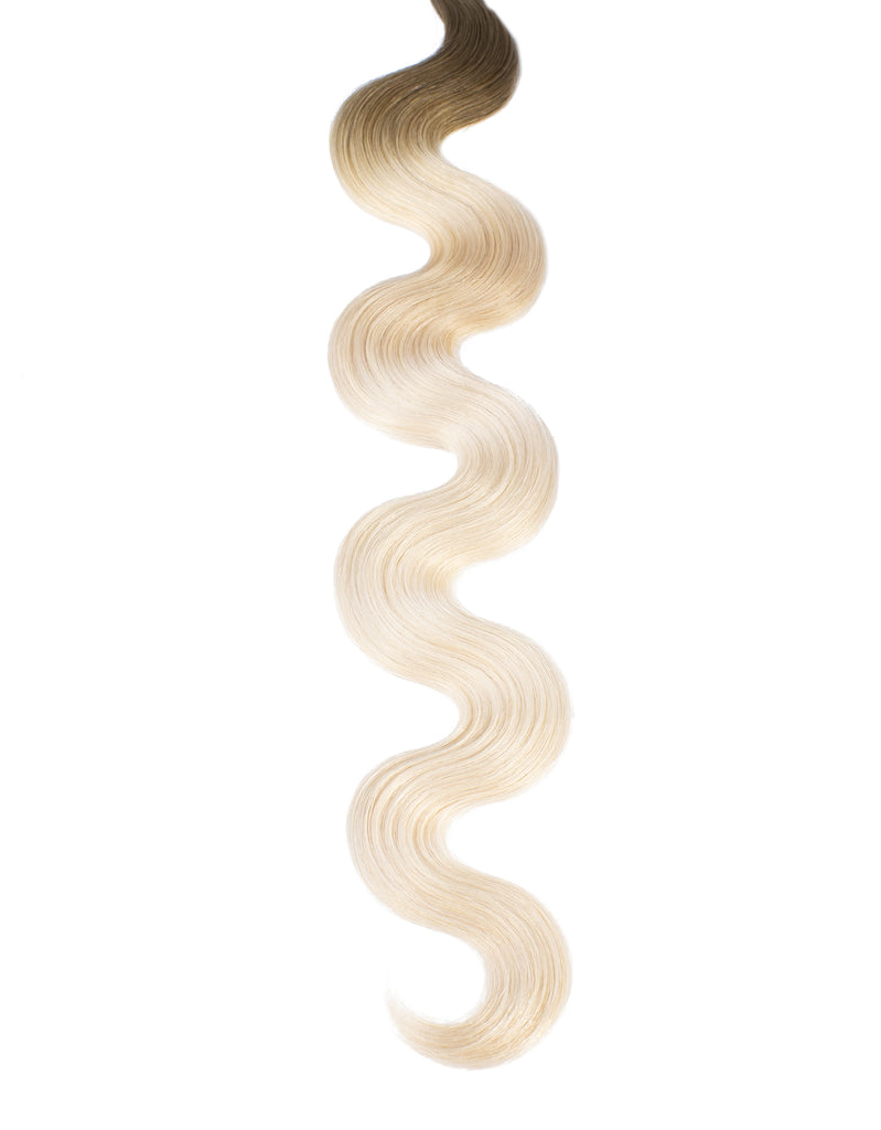 BELLAMI Professional Volume Weft | 16" 120g Walnut Brown/Ash Blonde #3/#60 Rooted Body Wave Hair Extensions