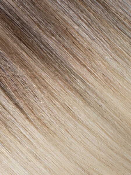 BELLAMI Professional Hand-Tied Weft 14" 48g Ash Brown/Ash Blonde #8/#60 Balayage Hair Extensions