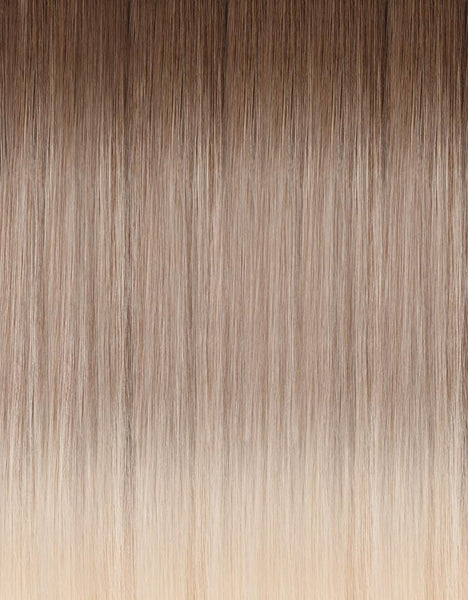 BELLAMI Professional Volume Weft 24" 175g Cool Mochachino Brown/White Blonde #1CC/#80 Balayage Hair Extensions