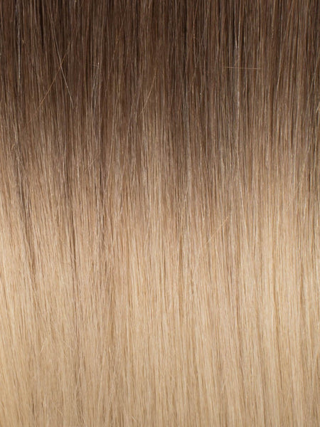 BELLAMI Professional Hand-Tied Weft 16" 56g Brown Blonde #8/#12 Rooted Hair Extensions