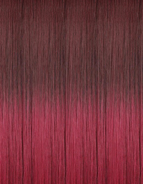 BELLAMI Professional Hand-Tied Weft 14" 48g Raspberry Sorbet #520/#580 Sombre Hair Extensions