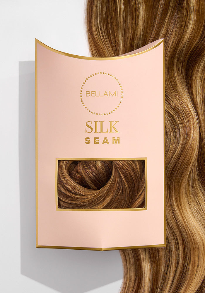 BELLAMI Professional Silk Seam™ | 18" 140g Dirty Brunette Highlight Clip-In Hair Extensions