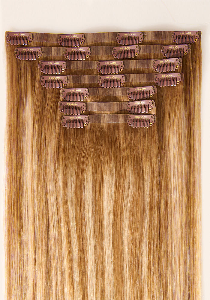 BELLAMI Professional Silk Seam™ | 26" 360g Vanilla Latte Highlight Clip-In Hair Extensions