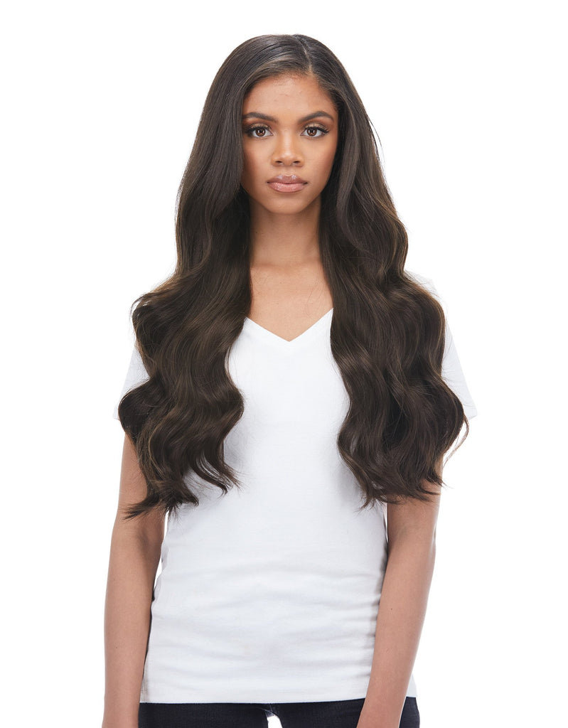 BELLAMI Professional Lace Weft | BOO-GATTI 340G 22" Dark Brown (2) Natural Clip-In Hair Extensions
