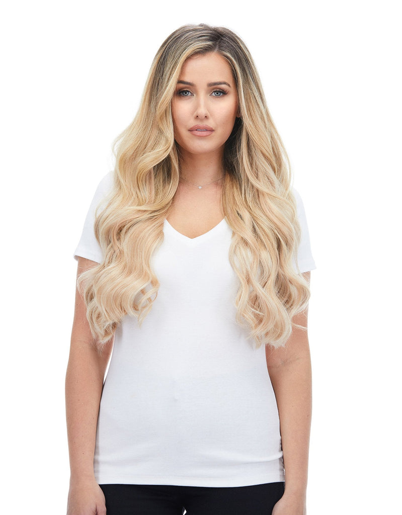 BELLAMI Professional Lace Weft | Maxima 260g 20" Butter Blonde (P10/16/60) Natural Clip-In Hair Extensions