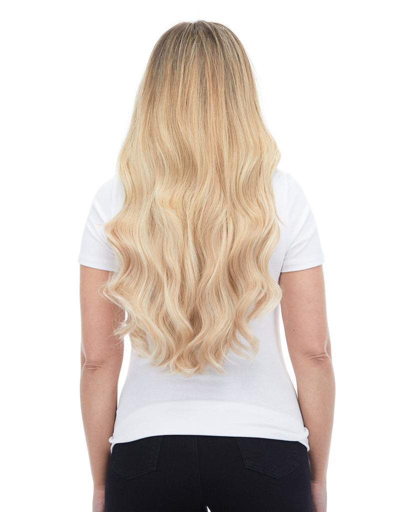 BELLAMI Professional Lace Weft | Maxima 260g 20" Butter Blonde (P10/16/60) Natural Clip-In Hair Extensions