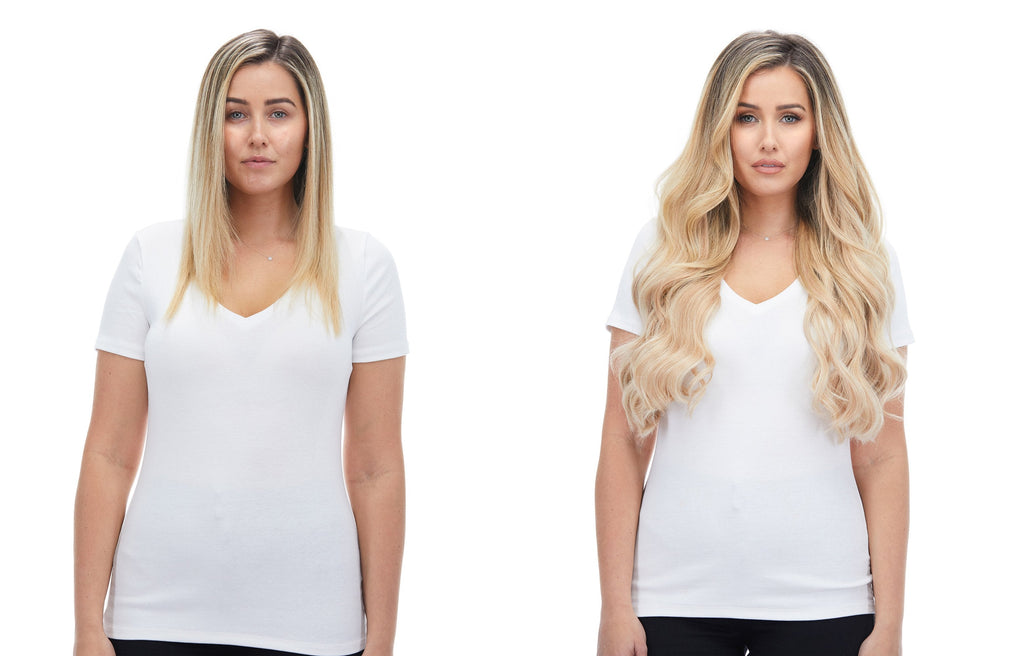BELLAMI Professional Lace Weft | Maxima 260g 20" Butter Blonde (P10/16/60) Natural Clip-In Hair Extensions