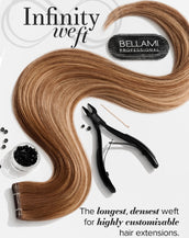BELLAMI Professional Infinity Weft 16" 60g Chocolate Rebel #1C/24/18/46/4 Hybrid Blends Hair Extensions