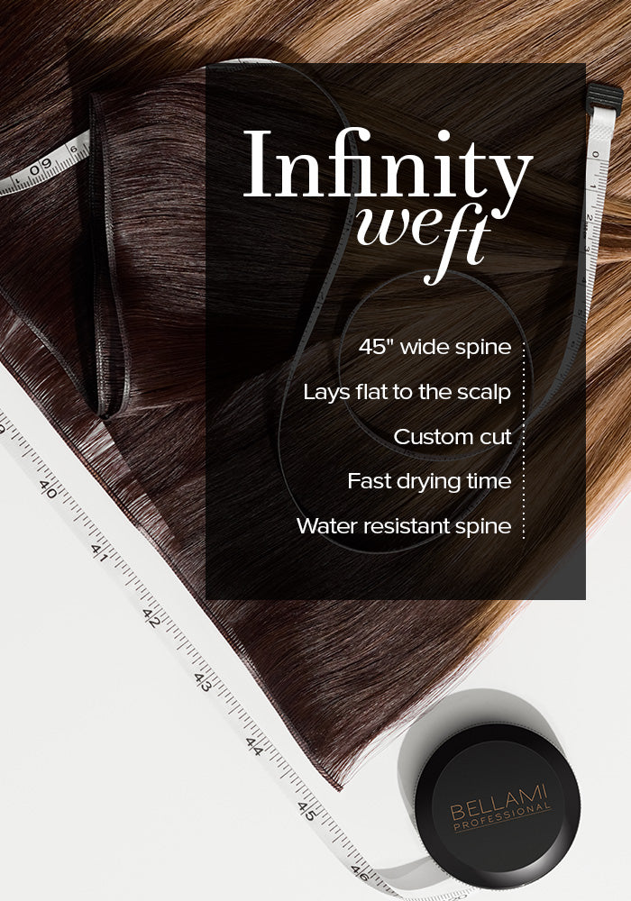 BELLAMI Professional Infinity Weft 20" 80g Caramel Blonde #18/#46 Marble Blend Hair Extensions