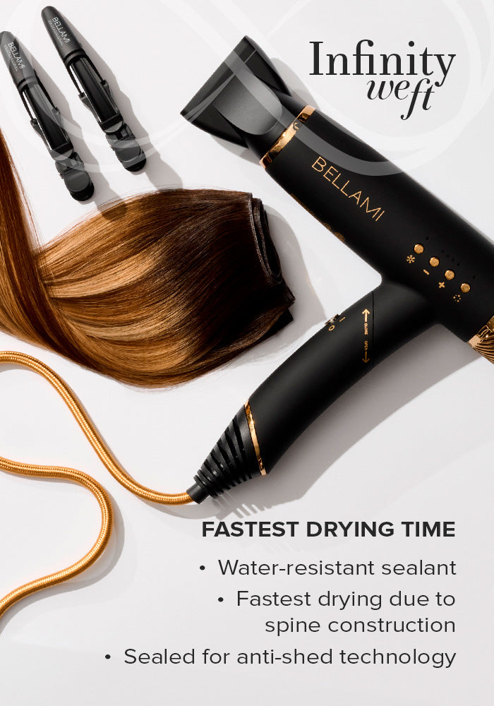 BELLAMI Professional Infinity Weft 20" 80g Cool Mochachino Brown/White Blonde #1CC/#80 Balayage Hair Extensions