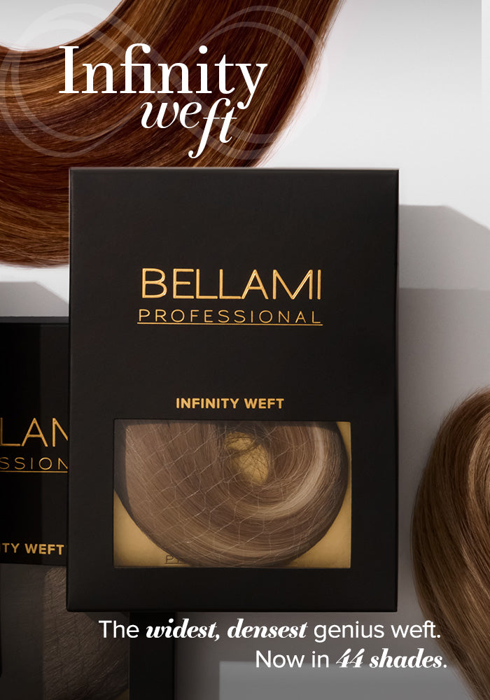 BELLAMI Professional Infinity Weft 16" 60g Midnight Ice Blonde #8C/#60 Balayage Hair Extensions