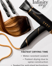 BELLAMI Professional Infinity Weft 24" 90g Chocolate Rebel #1C/24/18/46/4 Hybrid Blends Hair Extensions