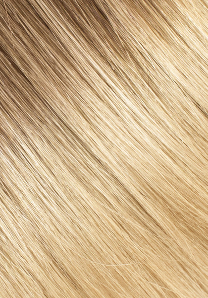 BELLAMI Silk Seam 60g 24" Volumizing Weft Ash Brown/Honey Blonde (8/20/24/60) Rooted Clip-In Hair Extension