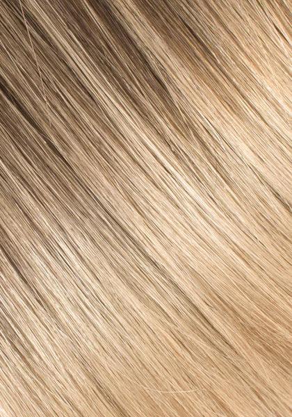 BELLAMI Silk Seam 50g 16" Volumizing Weft Cool Brown/Butter Blonde (17/P10/16/60) Rooted Clip-In Hair Extensions