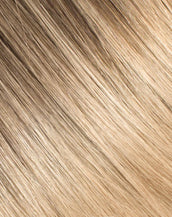 BELLAMI Professional Silk Seam | 55g 22" Volumizing Weft Cool Brown/Butter Blonde (17/P10/16/60) Rooted Clip-In Hair Extension
