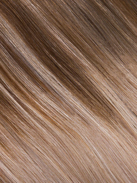 BELLAMI Professional Silk Seam | 50g 20" Volumizing Weft Cool Brown/Dirty Blonde (17/18) Balayage Clip-In Hair Extension