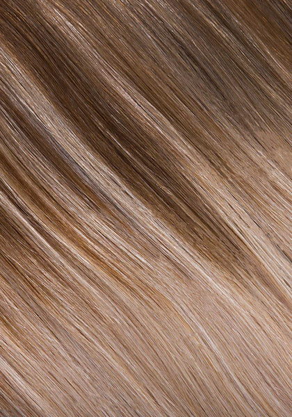 BELLAMI Silk Seam 50g 20" Volumizing Weft Cool Brown/Dirty Blonde (17/18) Highlight Clip-In Hair Extension