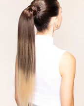 BELLAMI x Andrew Fitzsimons 20" The Ponytail 100g Dark Brown/Dirty Blonde (2/18) Balayage