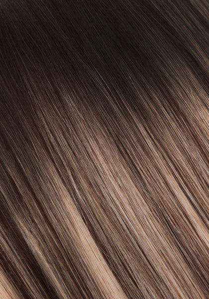 BELLAMI Silk Seam 55g 22" Volumizing Weft Dark Brown/Dirty Blonde (2/18) Clip-In Hair Extension