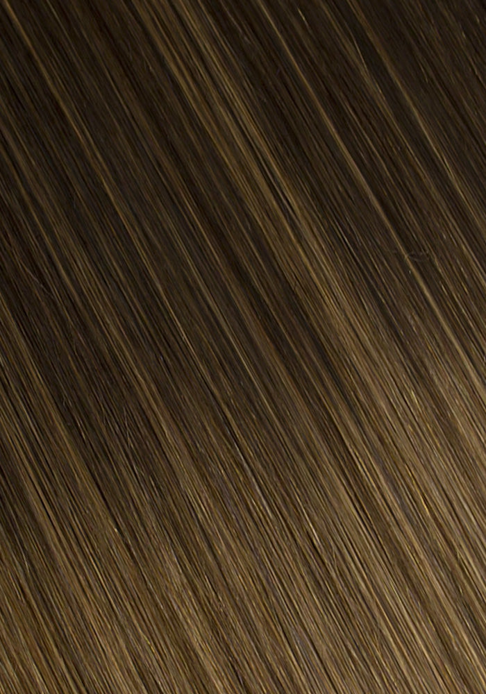 BELLAMI Professional Infinity Weft | 24" 90g Dark Brown/Chestnut Brown #2/#6 Balayage Hair Extensions
