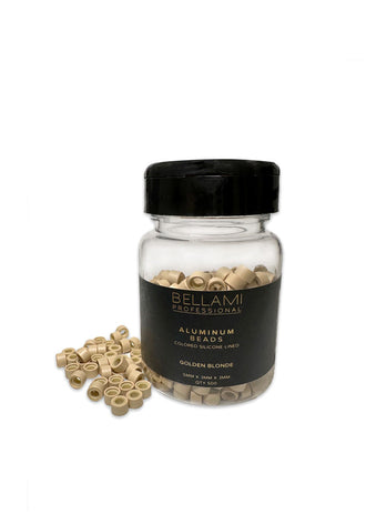 Aluminum Beads: Colored Silicone-Lined Golden Blonde 5x3x3